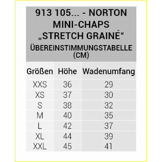 NORTON Stretch grain Mini-Chaps