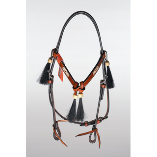 WI Imports ProLine Headstall mit Rohhaut geknotet