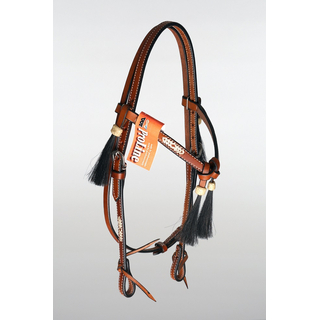 WI Imports ProLine Headstall mit Rohhaut geknotet