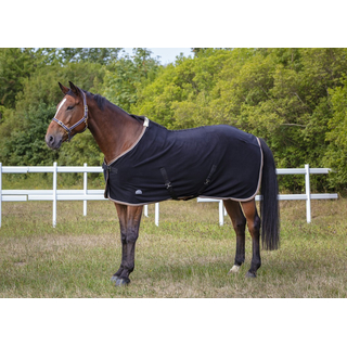 EKKIA EQUITHME Polarfleece Decke Polyfun Abschwitzdecke diverse Farben marineblau/wei 165cm (70)