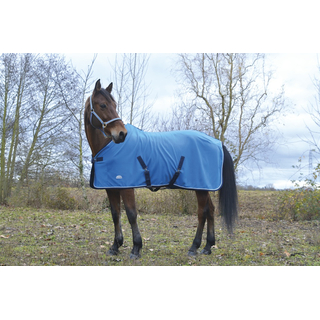 EKKIA EQUITHME Polarfleece Decke Polyfun Abschwitzdecke diverse Farben hellblau/wei 155cm (69)