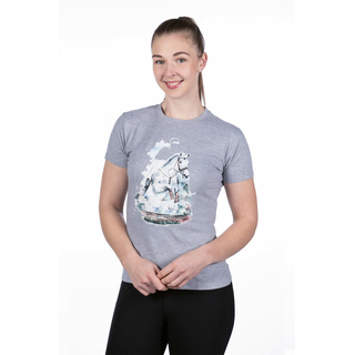 HKM T-Shirt Jan Knster Sydney mit Motiv kurzarm Farbe hellgrau melange